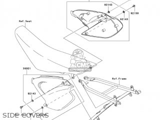 SIDE COVERS - KX250-R1 KX250 2005 USA CANADA