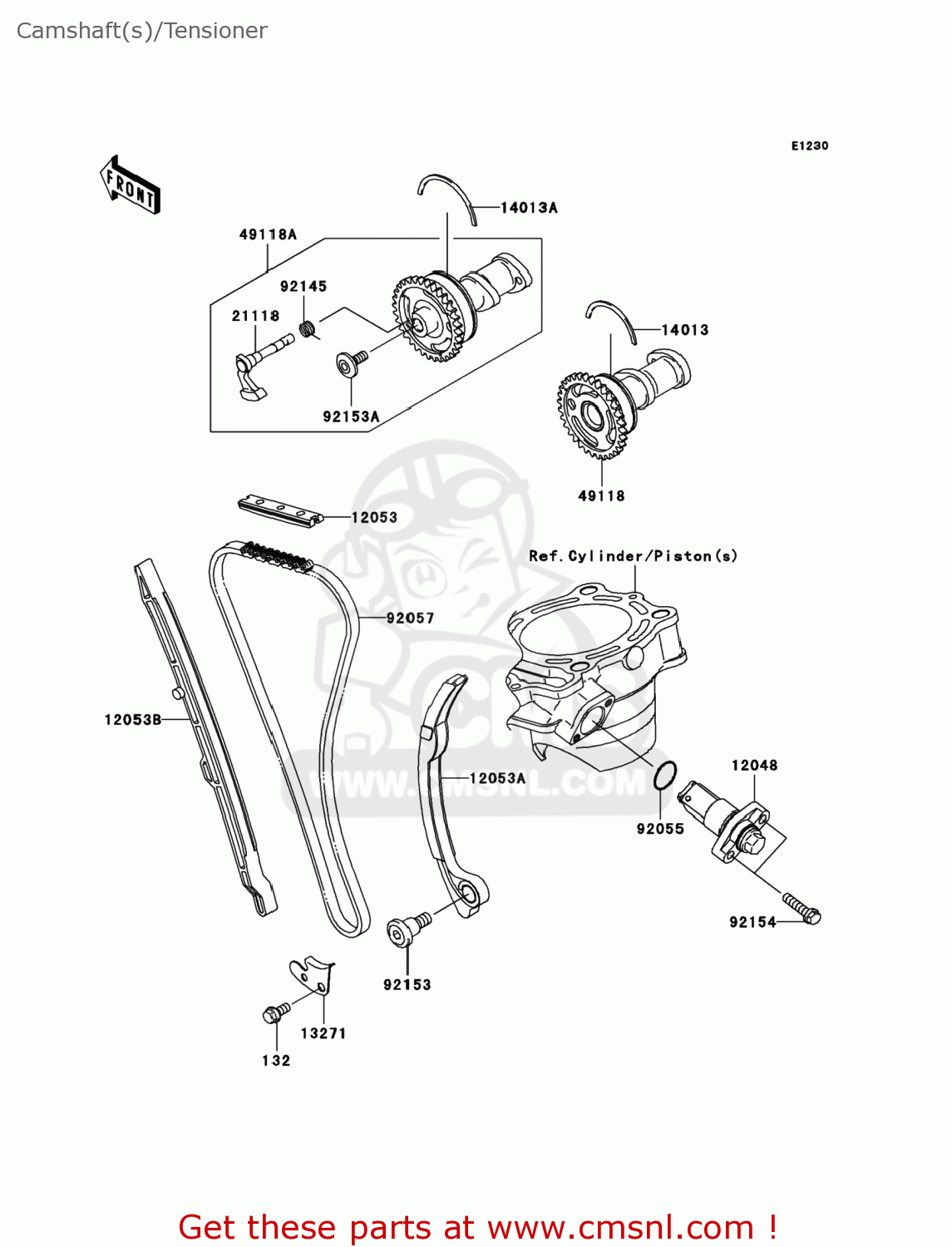Kawasaki KX250YCF KX250F 2012 USA Camshaft(s)/Tensioner buy original Camshaft(s)/Tensioner