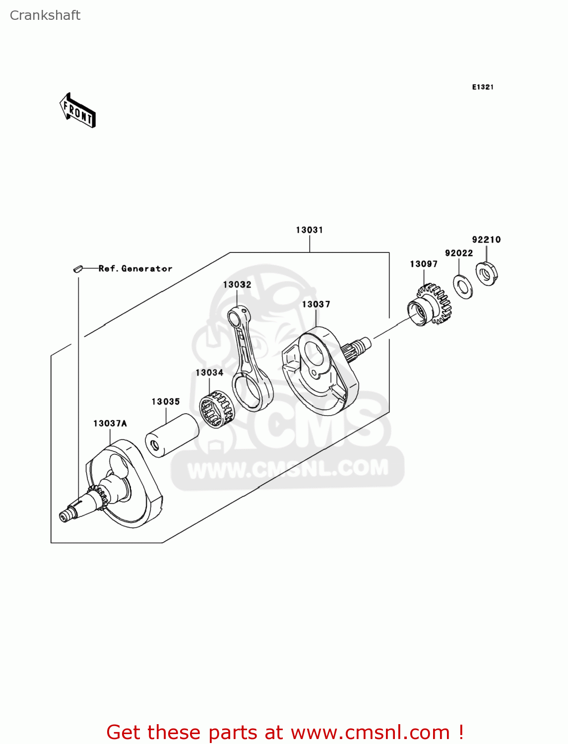 Kawasaki KX250YCF KX250F 2012 USA Crankshaft buy original Crankshaft