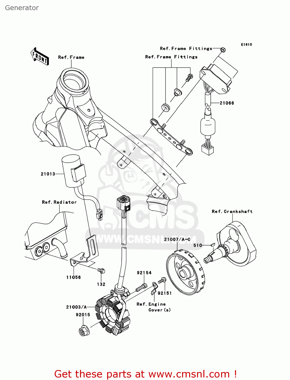 Kawasaki KX250-ZDF KX250F 2013 USA Generator - buy original