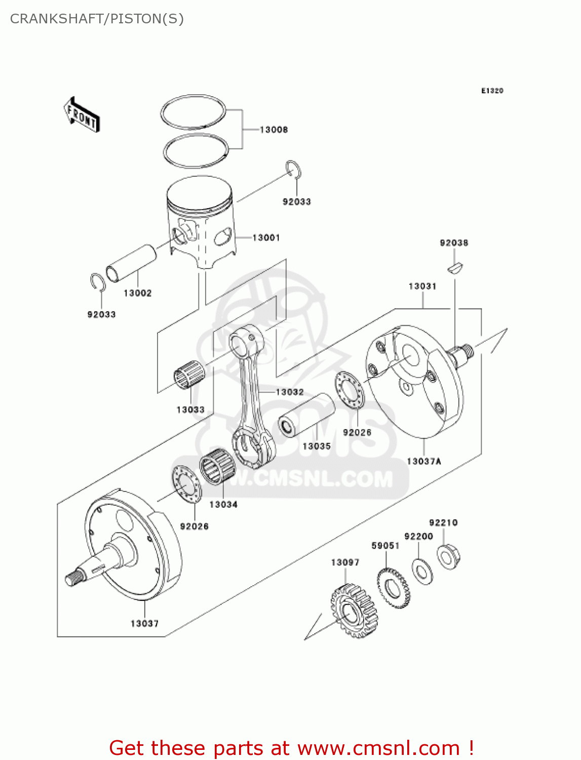 Kawasaki KX250R6F KX250 2006 USA CANADA CRANKSHAFT/PISTON(S) - buy ...