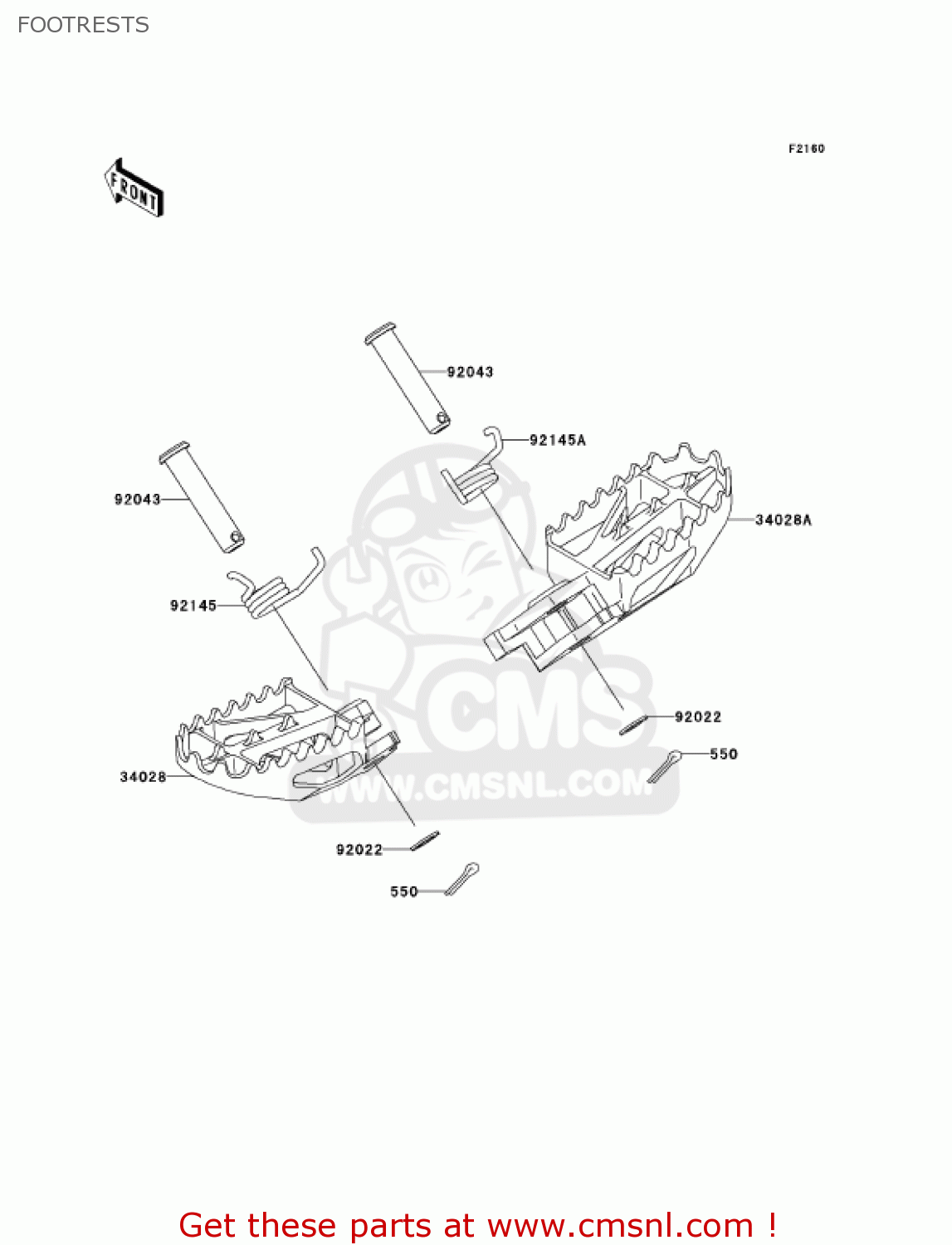 FOOTRESTS KX250R6F KX250 2006 USA CANADA