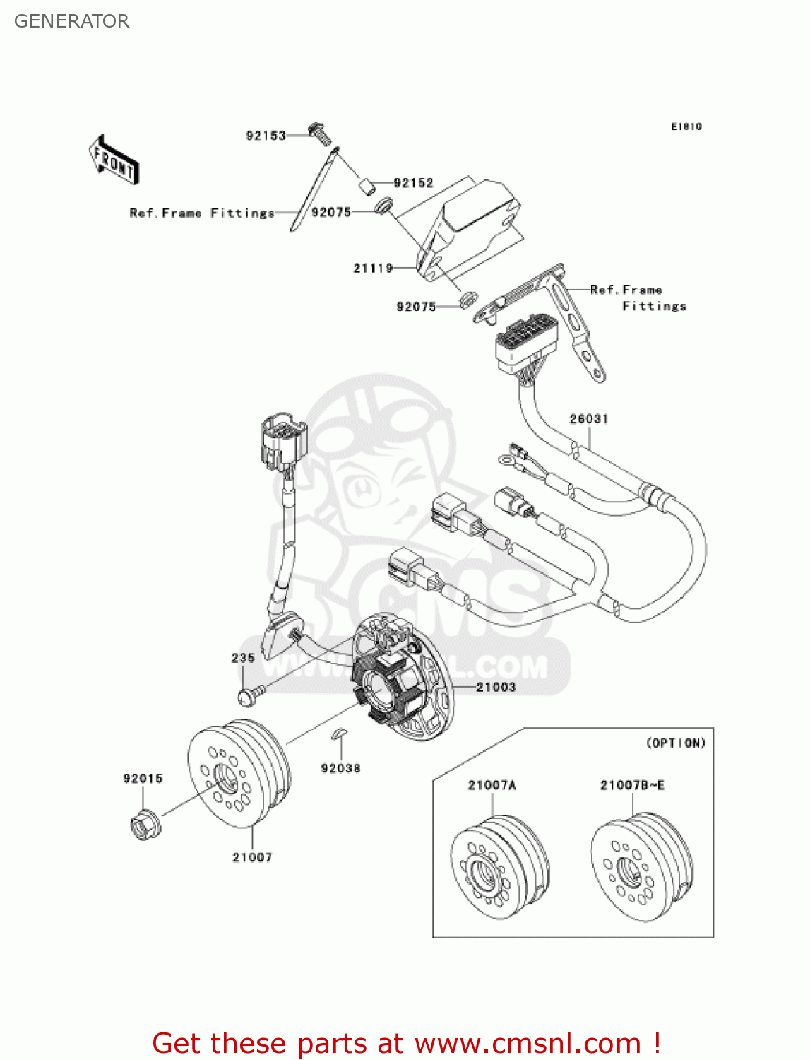 GENERATOR KX250R6F KX250 2006 USA CANADA