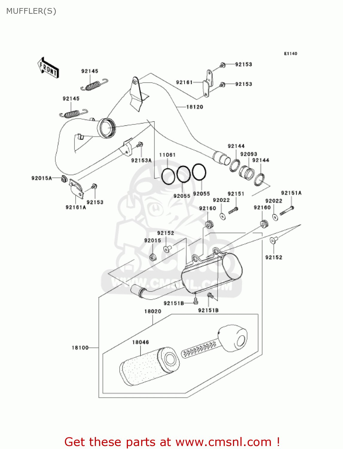 MUFFLER(S) KX250R6F KX250 2006 USA CANADA