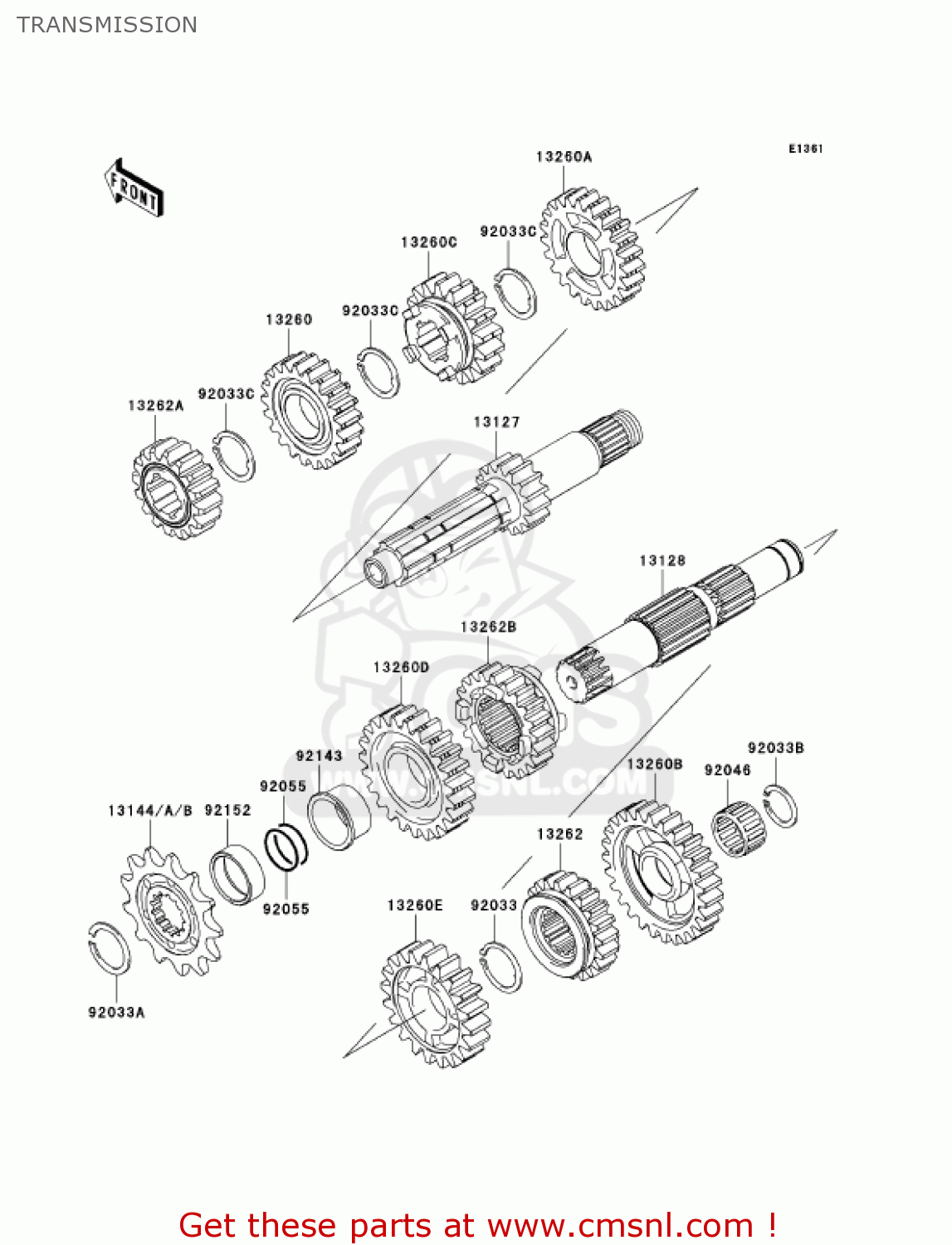 TRANSMISSION KX250R6F KX250 2006 USA CANADA