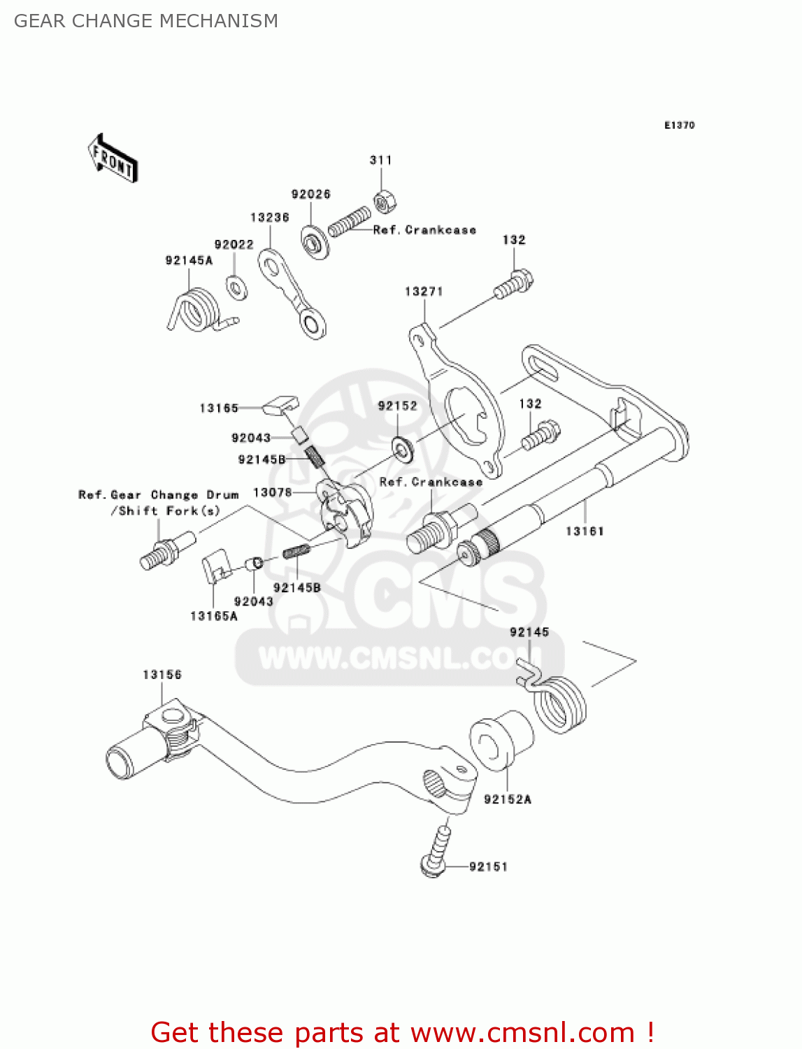GEAR CHANGE MECHANISM KX250R6F KX250 2006 USA CANADA