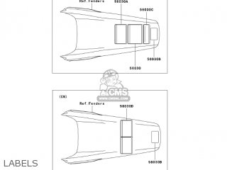 LABELS - KX250R6F KX250 2006 USA CANADA