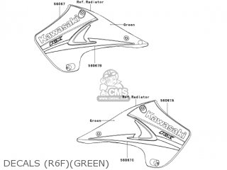 DECALS (R6F)(GREEN) - KX250R6F KX250 2006 USA CANADA
