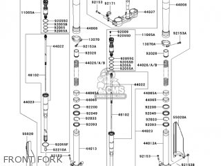 FRONT FORK - KX250R6F KX250 2006 USA CANADA