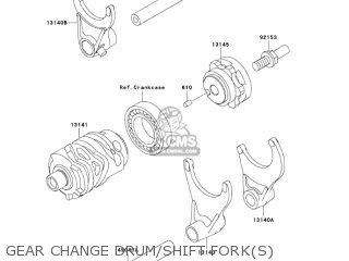 GEAR CHANGE DRUM/SHIFT FORK(S) - KX250R6F KX250 2006 USA CANADA