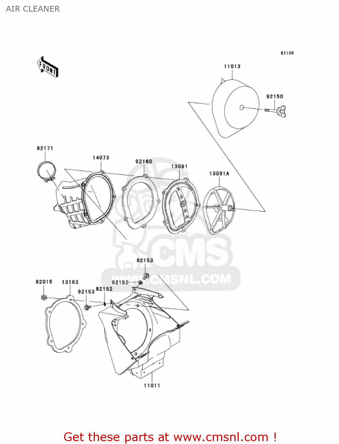 AIR CLEANER KX250R7F KX250 2007 USA CANADA
