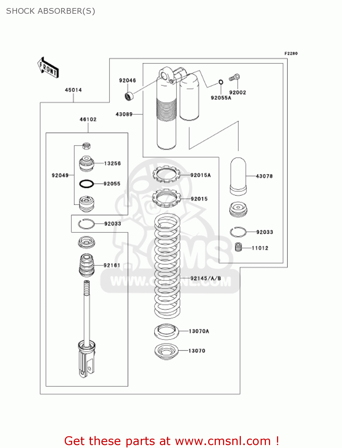 SHOCK ABSORBER(S) KX250R7F KX250 2007 USA CANADA