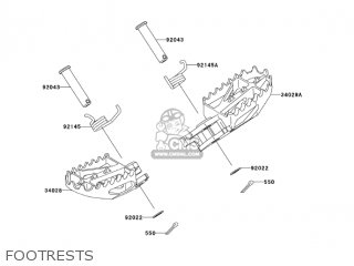 FOOTRESTS - KX250R7F KX250 2007 USA CANADA