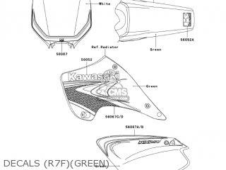 DECALS (R7F)(GREEN) - KX250R7F KX250 2007 USA CANADA