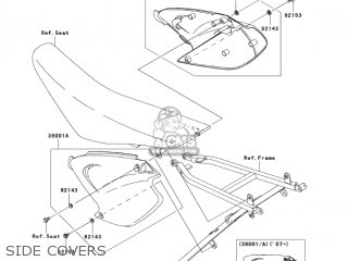 SIDE COVERS - KX250R7F KX250 2007 USA CANADA