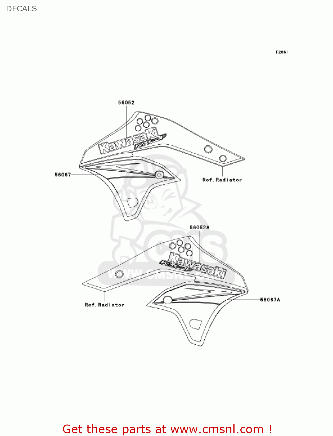 DECALS KX250T6F KX250F 2006 USA CANADA