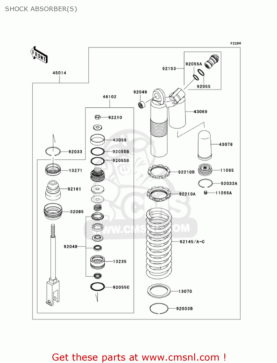 SHOCK ABSORBER(S) KX250T6F KX250F 2006 USA CANADA