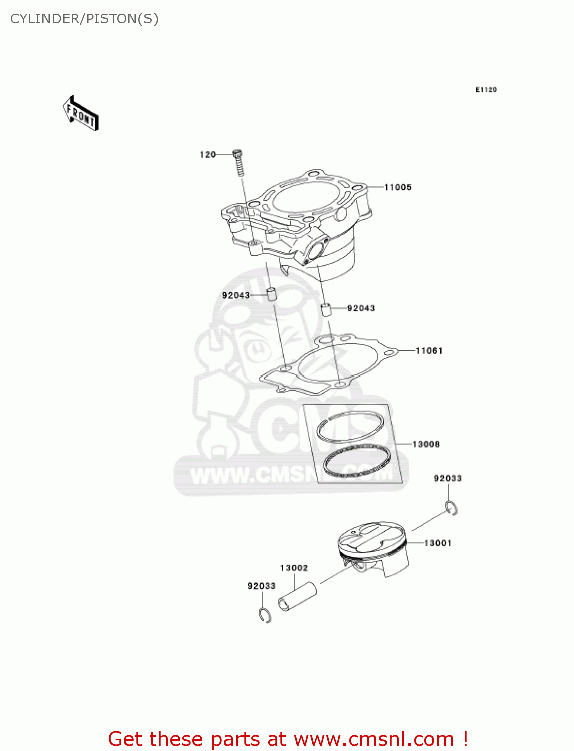 CYLINDER/PISTON(S) KX250T6F KX250F 2006 USA CANADA