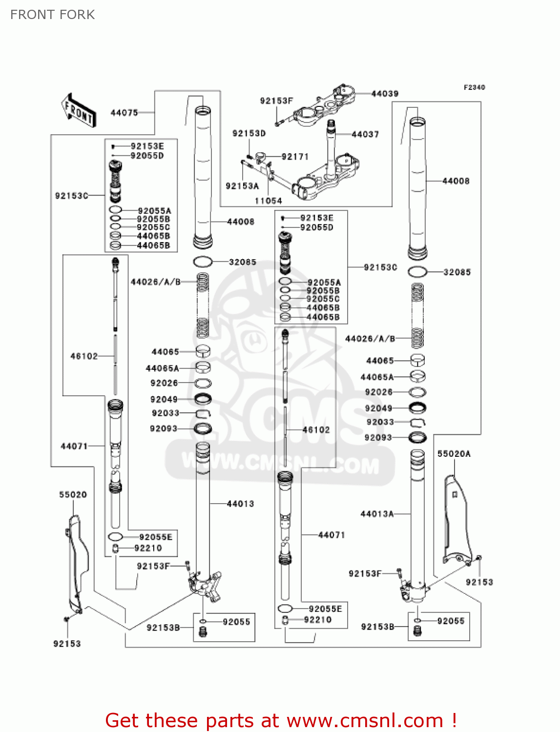 FRONT FORK KX250T6F KX250F 2006 USA CANADA