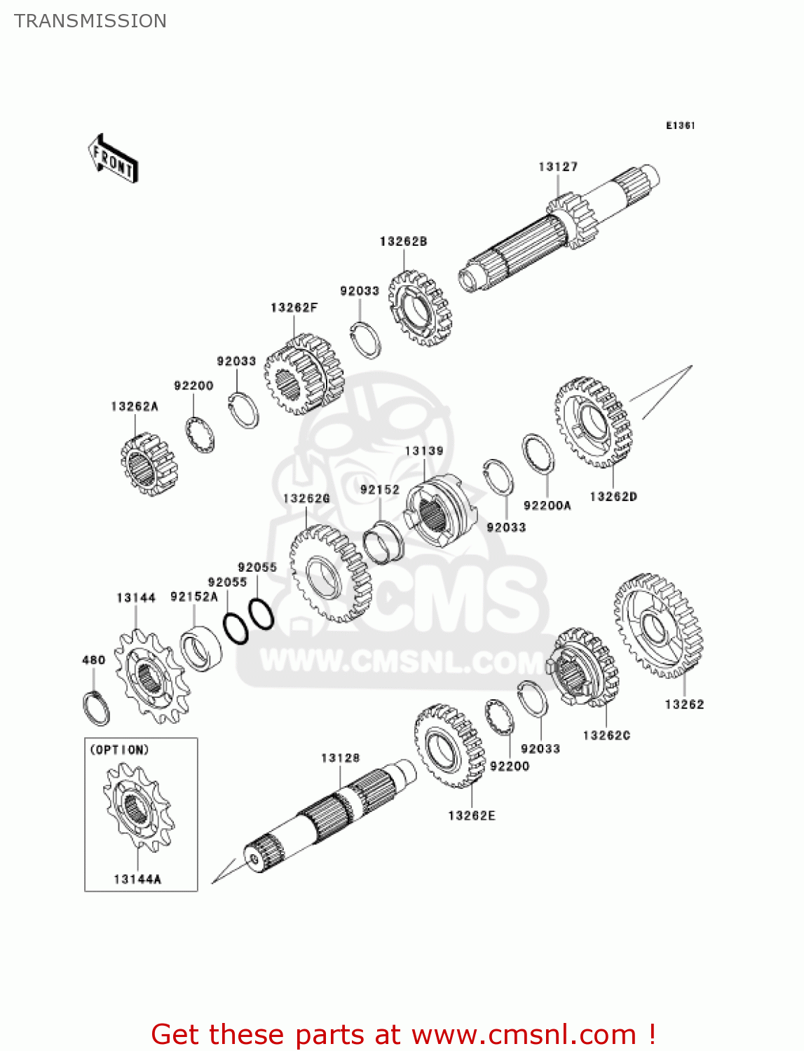 TRANSMISSION KX250T6F KX250F 2006 USA CANADA