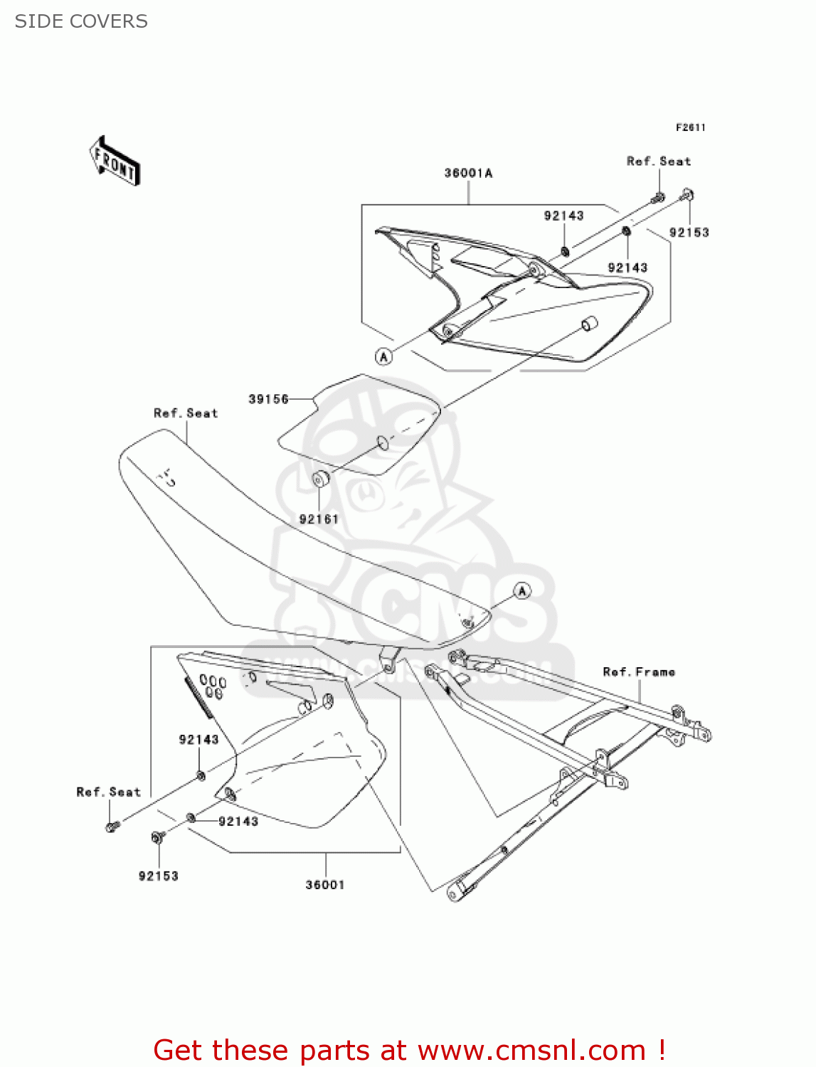 SIDE COVERS KX250T6F KX250F 2006 USA CANADA