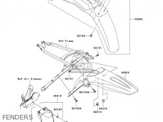 FENDERS - KX250T6F KX250F 2006 USA CANADA