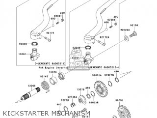 KICKSTARTER MECHANISM - KX250T6F KX250F 2006 USA CANADA