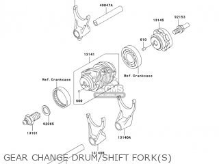 GEAR CHANGE DRUM/SHIFT FORK(S) - KX250T6F KX250F 2006 USA CANADA