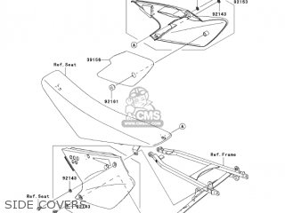 SIDE COVERS - KX250T6F KX250F 2006 USA CANADA