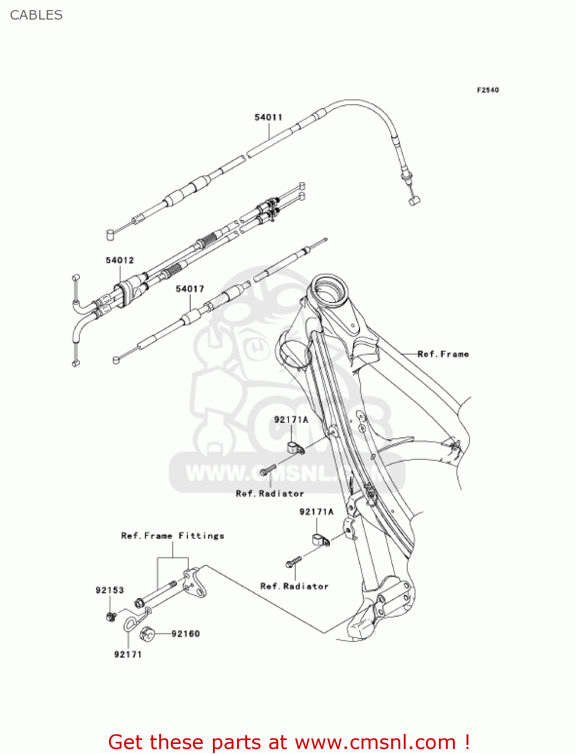 CABLES KX250T7F KX250F 2007 USA CANADA