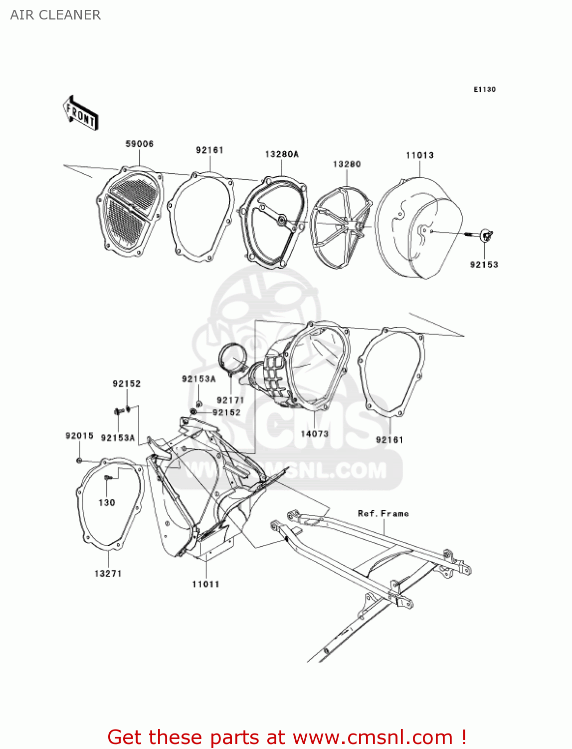AIR CLEANER KX250T7F KX250F 2007 USA CANADA