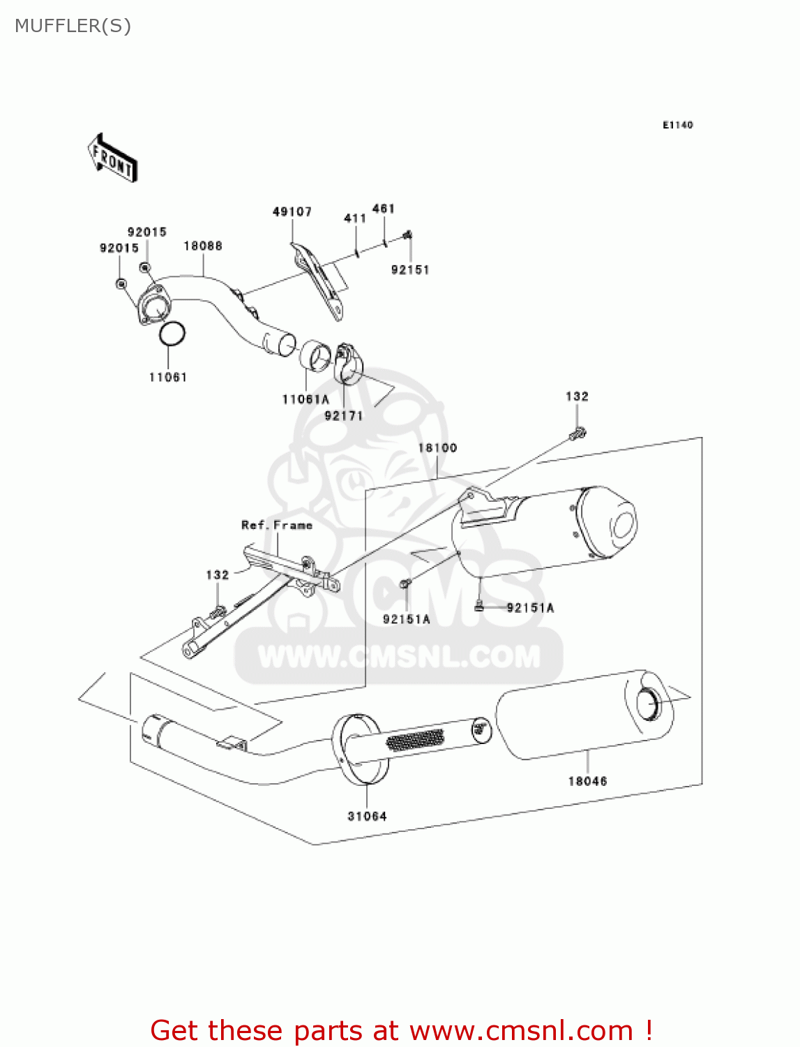 MUFFLER(S) KX250T7F KX250F 2007 USA CANADA