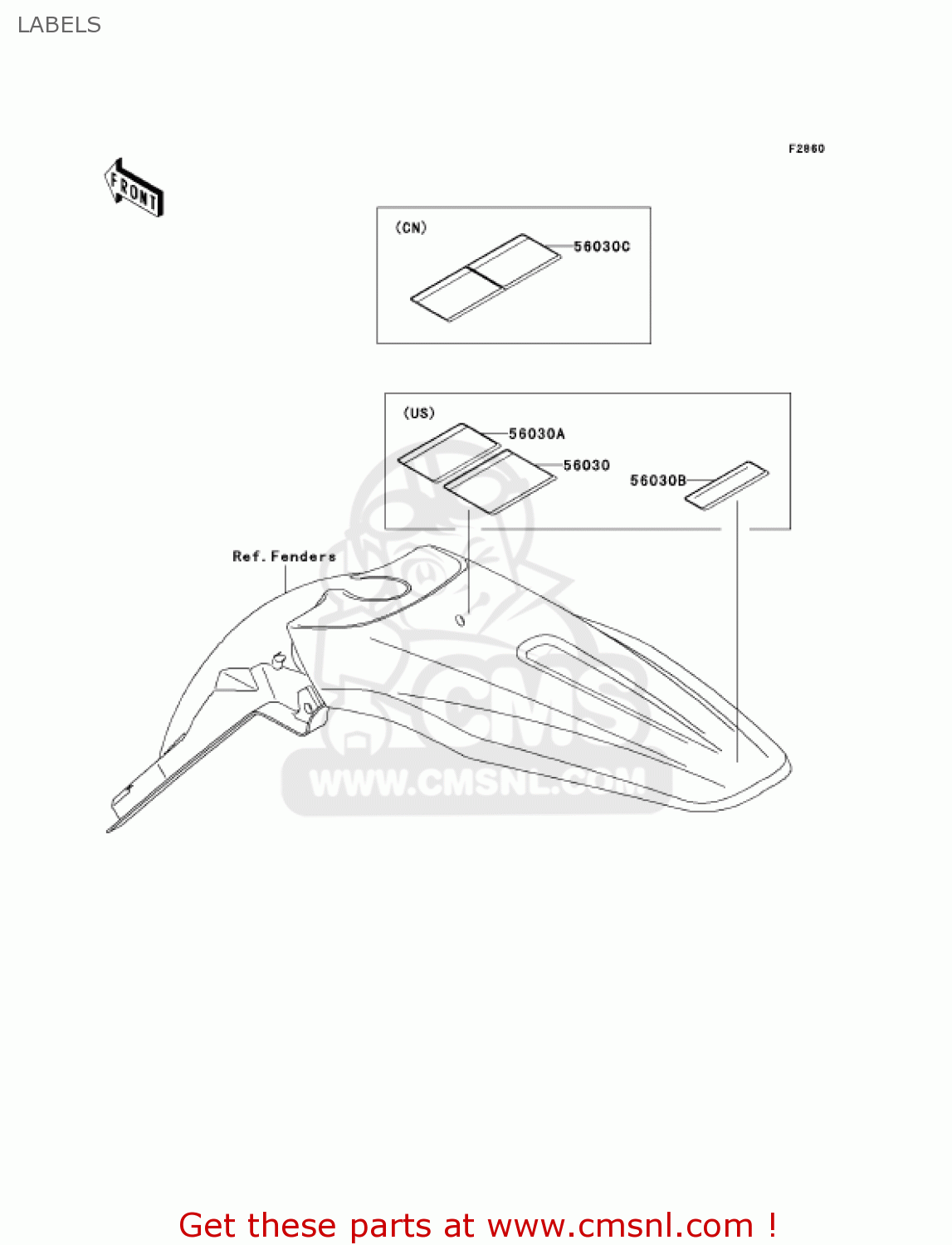 LABELS KX250T7F KX250F 2007 USA CANADA