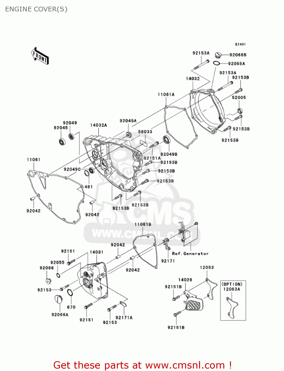 ENGINE COVER(S) KX250T7F KX250F 2007 USA CANADA
