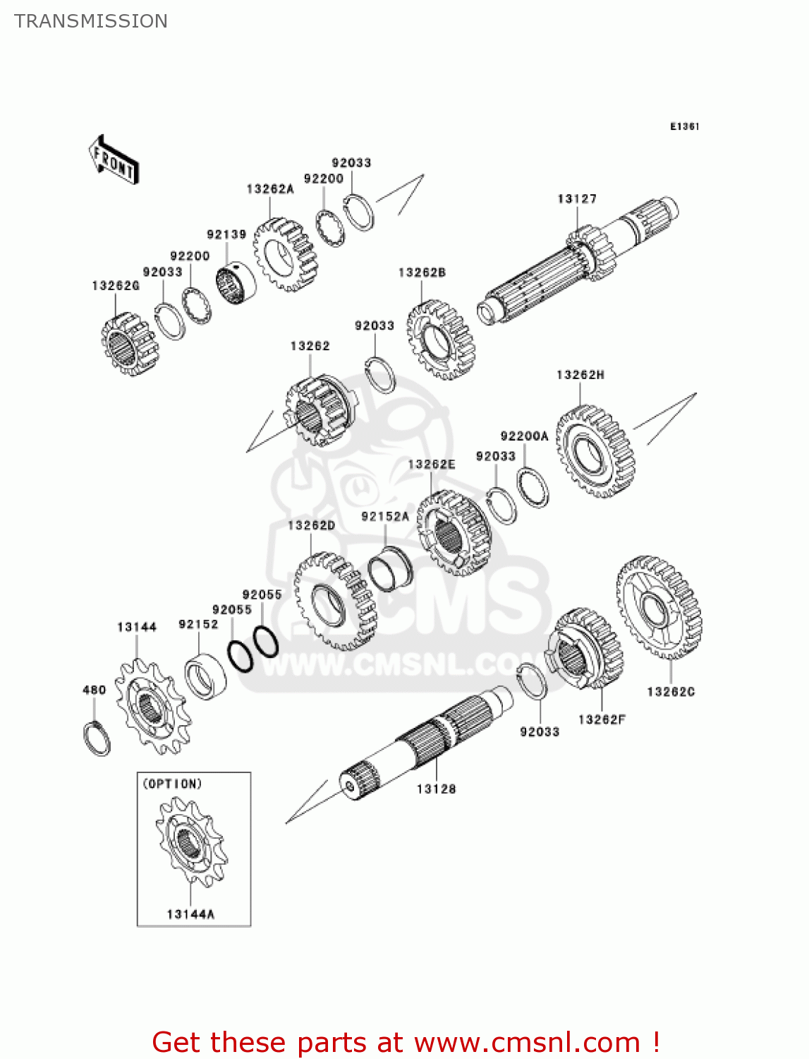 TRANSMISSION KX250T7F KX250F 2007 USA CANADA
