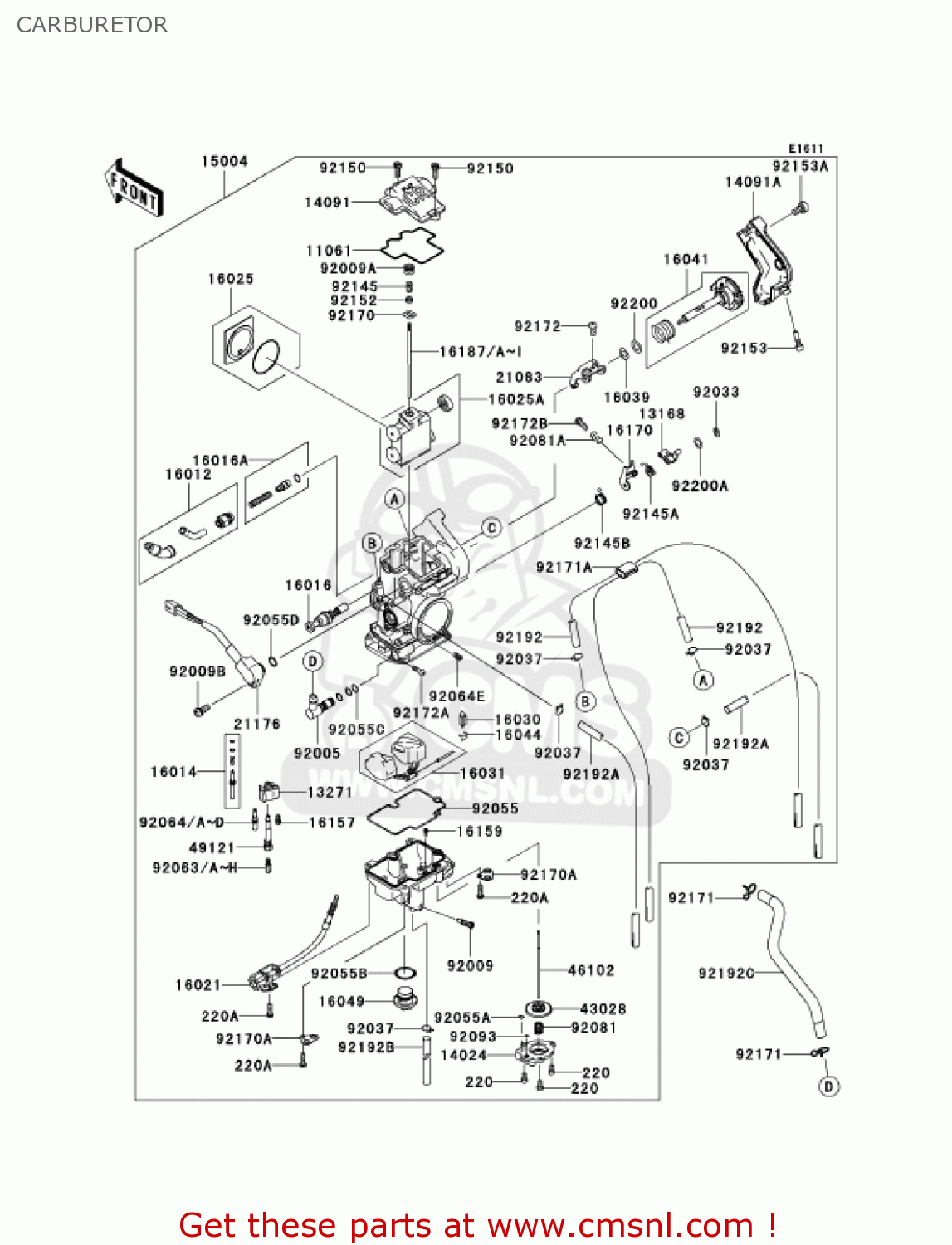 CARBURETOR KX250T7F KX250F 2007 USA CANADA