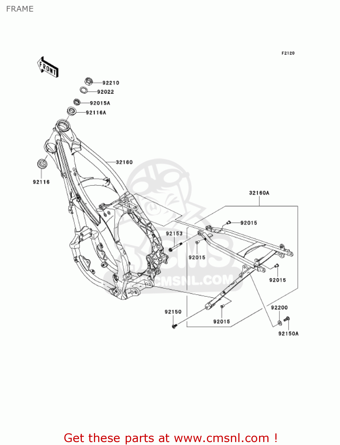 FRAME KX250T7F KX250F 2007 USA CANADA