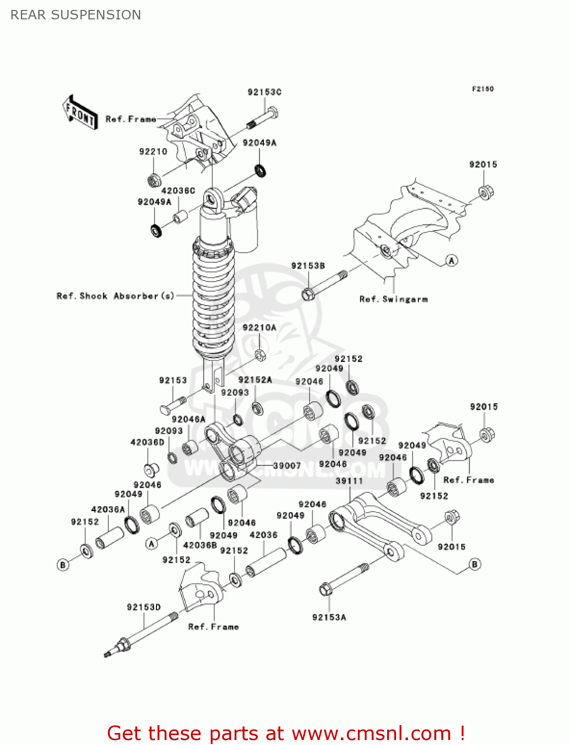 REAR SUSPENSION KX250T7F KX250F 2007 USA CANADA