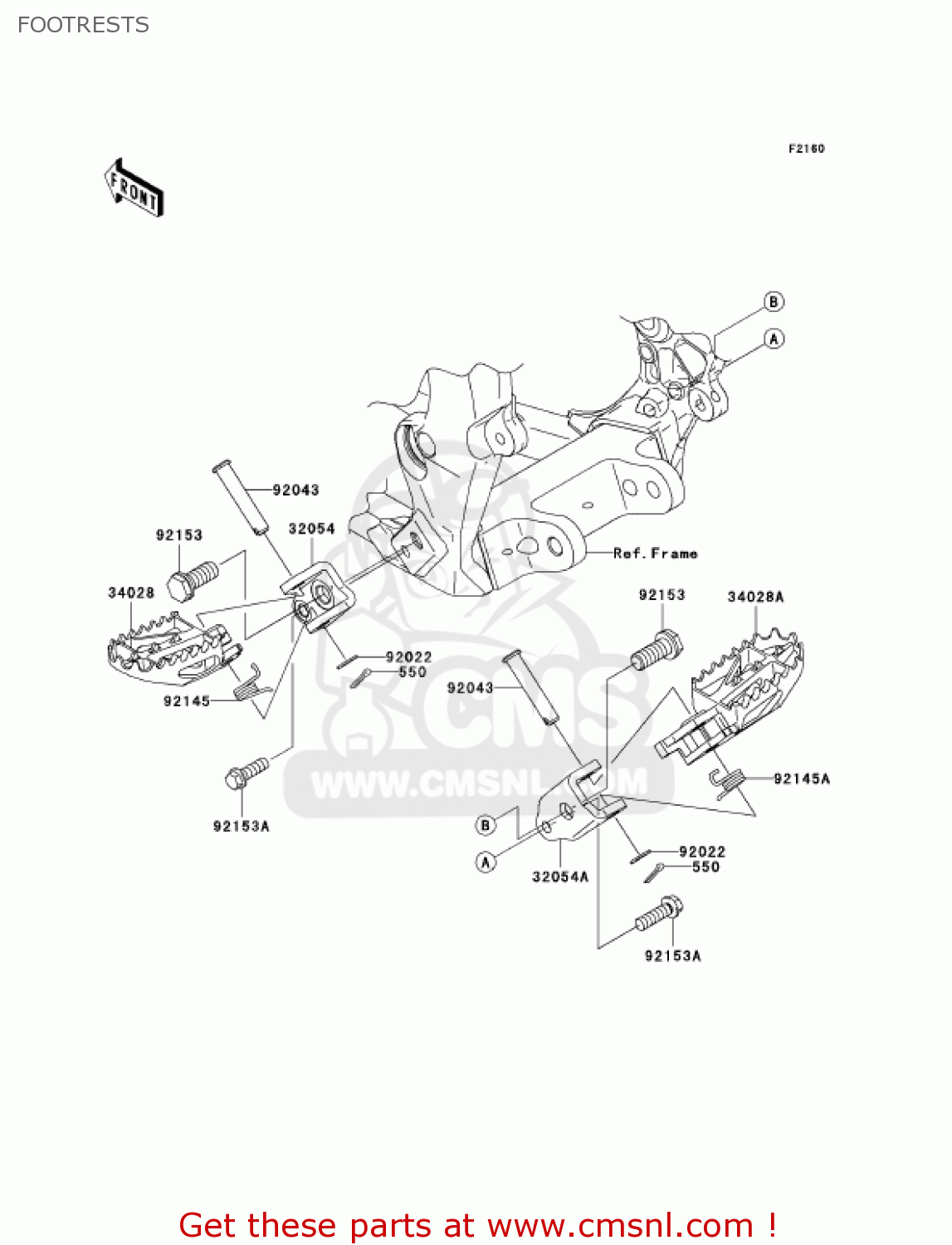 FOOTRESTS KX250T7F KX250F 2007 USA CANADA