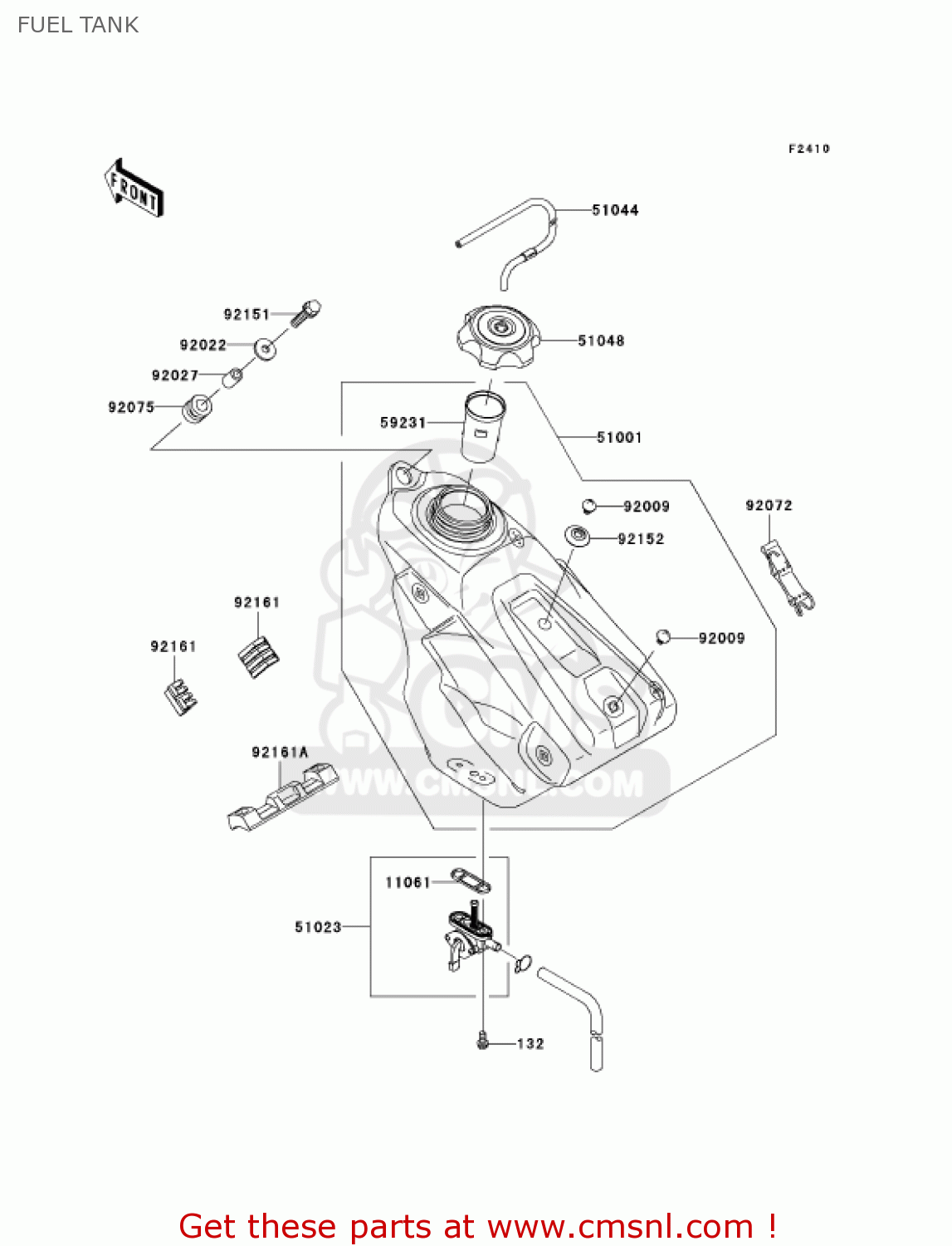 FUEL TANK KX250T7F KX250F 2007 USA CANADA