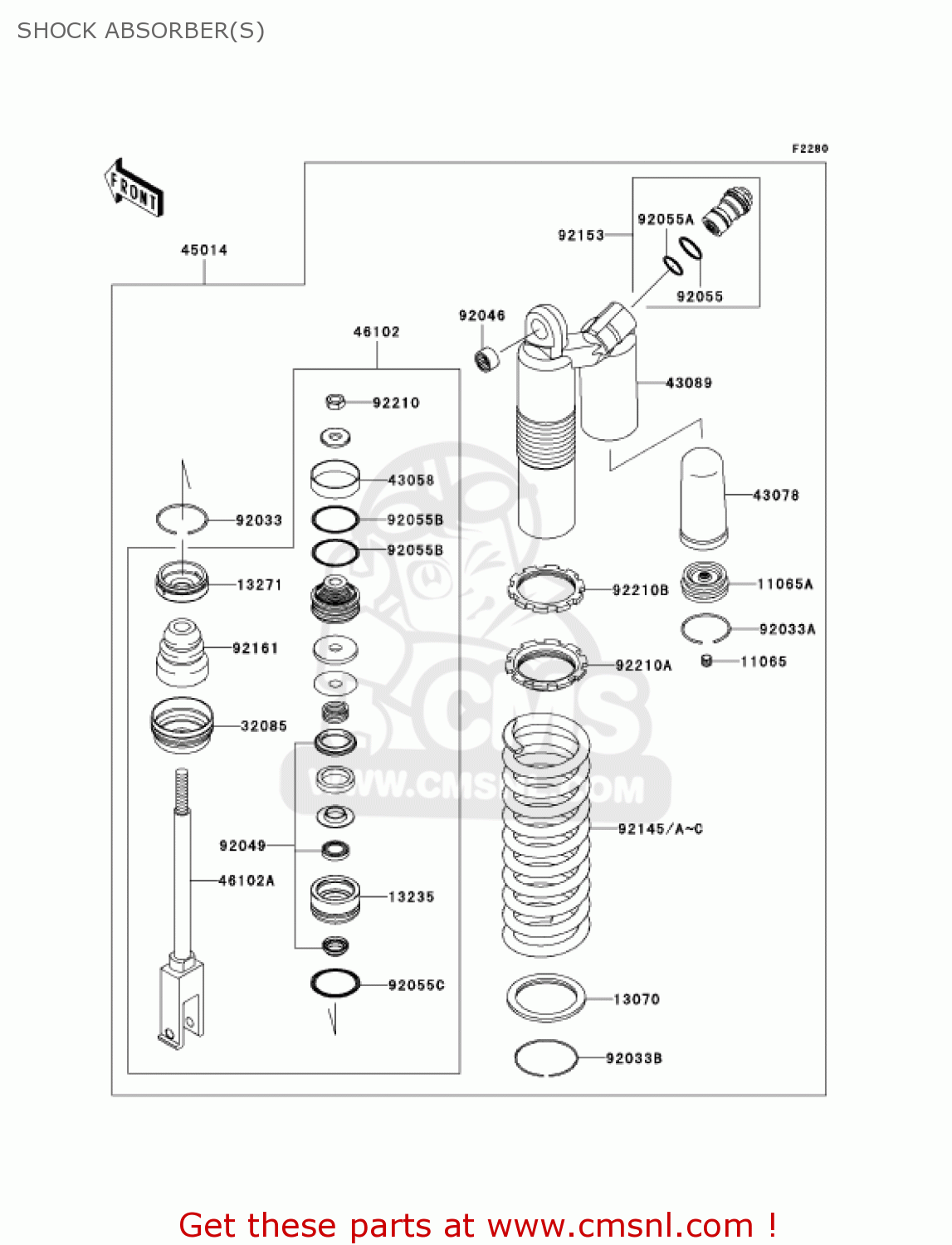 SHOCK ABSORBER(S) KX250T7F KX250F 2007 USA CANADA