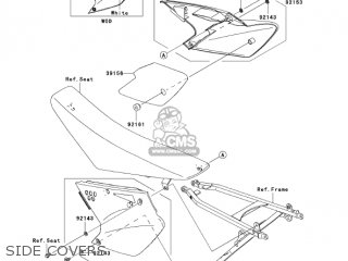 SIDE COVERS - KX250T7F KX250F 2007 USA CANADA