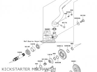 KICKSTARTER MECHANISM - KX250T7F KX250F 2007 USA CANADA