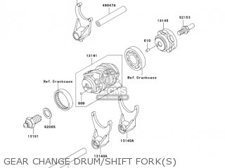 GEAR CHANGE DRUM/SHIFT FORK(S) - KX250T7F KX250F 2007 USA CANADA