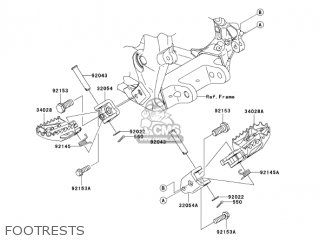 FOOTRESTS - KX250T7F KX250F 2007 USA CANADA