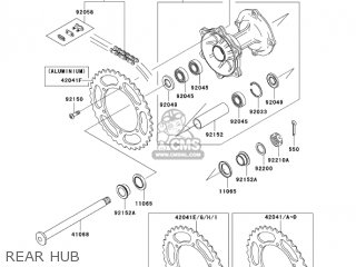 REAR HUB - KX250T7F KX250F 2007 USA CANADA