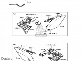 Kawasaki KX250-YCF KX250F 2012 USA parts lists and schematics