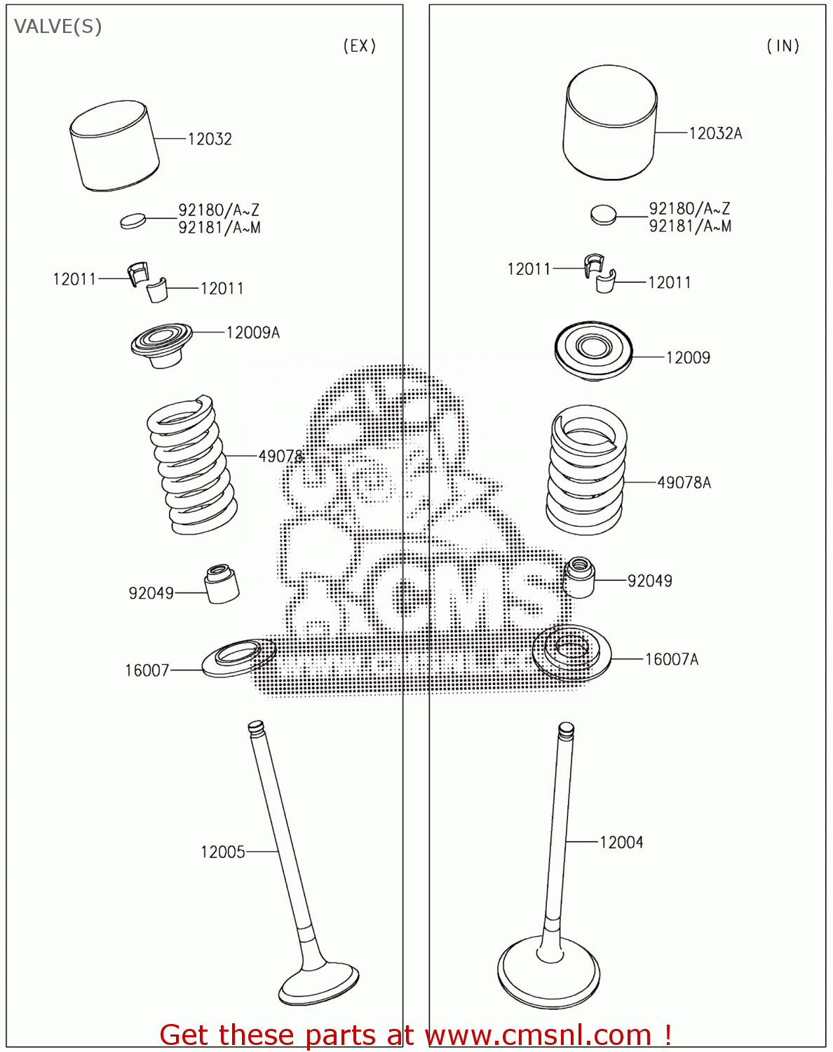 Kawasaki KX252AKF KX250 2019 EUROPE VALVE(S) buy original VALVE(S