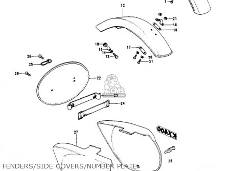 Kawasaki KX400 1975 USA parts lists and schematics