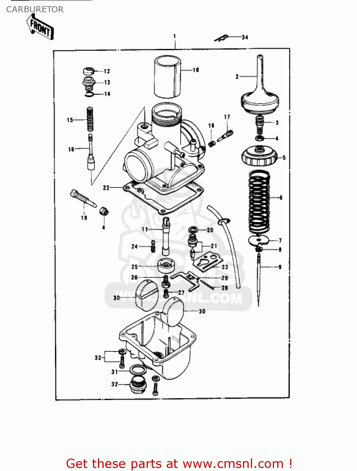 CARBURETOR KX400 1975 USA